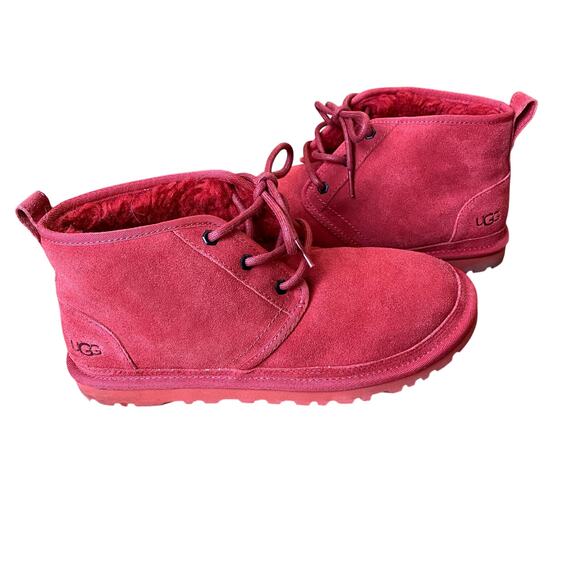 UGG Women's Cherry Red Neumel Chukka Suede Boots 8 - Picture 2 of 12
